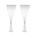 2pcs Patio Door White Chiffon Sheer Curtain Bedroom