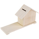 Kid Baby DIY White Wooden Coin House Gift Toys Save Money Mud Chalet Crafts - OZ