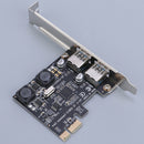 USB 3.0 to PCI-E X1 Expansion Card Dual Ports External Adapter for Windows