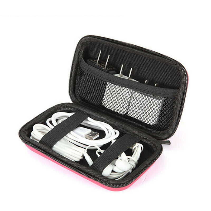 2Pcs EVA Earphone Cable Bag Charging USB Cable Case Pouch Organizer Box