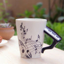 Creative novelty piano handle ceramic cup free spectrum coffee milk tea cup D5W9