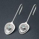 Women's Delicate Sapphire Dangle Drop Ear Hook Fashion Wedding Earrings Pre New