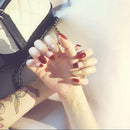 24pcs lady women's french style diy manicure art tips false nails with g!j