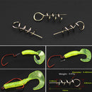 100x Soft Lure Baits Hook Pin Spring Lock Fishing Screw Stainless Stee Worm E9D1