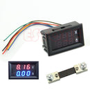 Dual LED Digital Voltmeter Ammeter Amp Volt Meter + Current Shunt DC  100A 100V