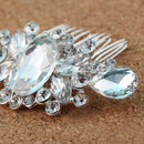Women's Bridal Wedding Flower Diamante Rhinestones Hair Clip Comb (04) B4T1