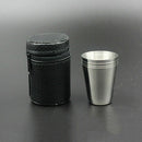 4 pcs Shot Cup Drinking Mug w/ PU Leather Cover Stainless Steel Durable Home