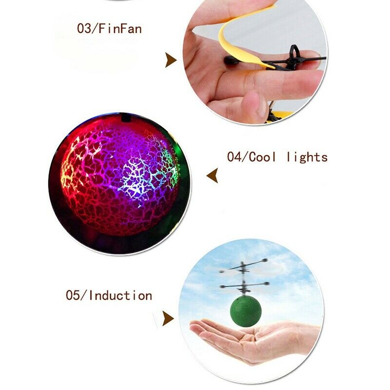 Fantastic Infrared Induction Drone Flying Flash LED Lighting Ball HelicopterI6L7