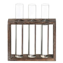 Test Tube Glass Vase Hydroponic Vase Wooden Frame Tabletop Vase Stand 3 Tube