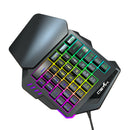 RGB One Handed Gaming Keyboard,Colorful Backlit Professional Gaming Keyboard