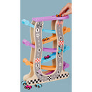 Toddler Car Ramp Toys - Car Race Tracks for Toddlers with 6 Mini Cars