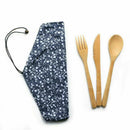 Bamboo Cutlery Set Eco-friendly Flatware Fork Spoon For Camping Best Travel F3X5