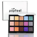 Popfeel 15-Color Matte Shimmer Glitter Eyeshadow Palette Makeup Waterproof