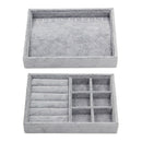 2Pcs Wood Jewelry Box Bracelets Storage Showcase Organizer Display Case