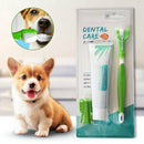 3 sets of dog pet finger toothbrush three head toothbrush toothpaste set pe
