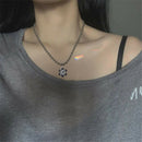 Hip-hop Choker Alloy Flower Beads Necklace Women Gothic Streetwear Jewelry Gifts