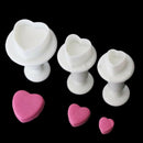 3pcs Love Heart Shape Cookie Plunger Cutter Fondant Gumpaste Cupcake Topper M â„–[