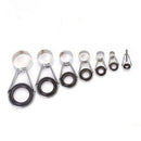 7Pcs Fishing Rod Guides Tip 7 Sizes Telescopic Tip Repair Kit Line Rings Ey