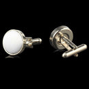 1Pair Mens Dress Round Cloth Cufflinks For Business Shirt Wedding Party Whi