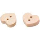 100pcs Nature Wood Wooden Buttons Sewing DIY Craft Heart Shape 2 Holes Q2X7