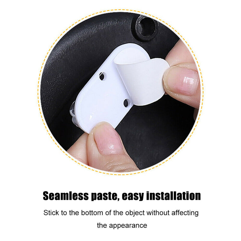 4pcs Storage Box Pulley Caster Self-Adhesive Unidirectional Wheel (White) A