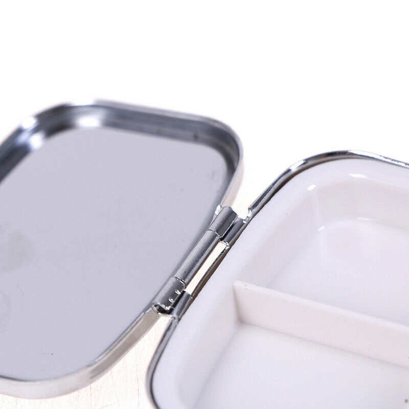 Square Metal Folding pill case Medicine Organizer Pill Box Storage Container Hn