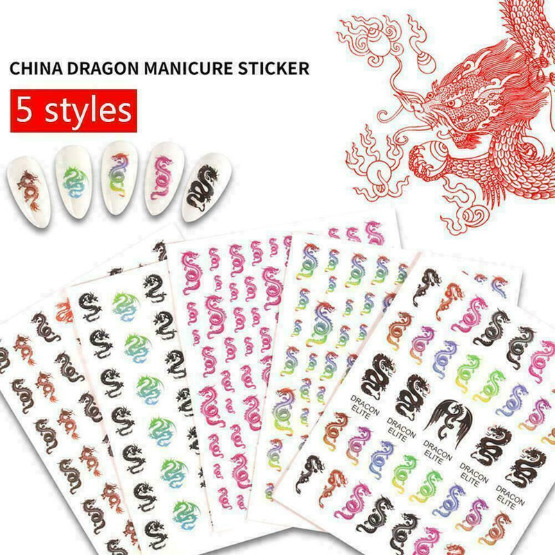 Waterproof Punk Dragon Decals Nail Stickers Manicure Nail Art Accessories