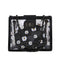 2pcs/Set Women Clear PVC Shoulder Bag PU Daisy Clutch Handbags (Black)