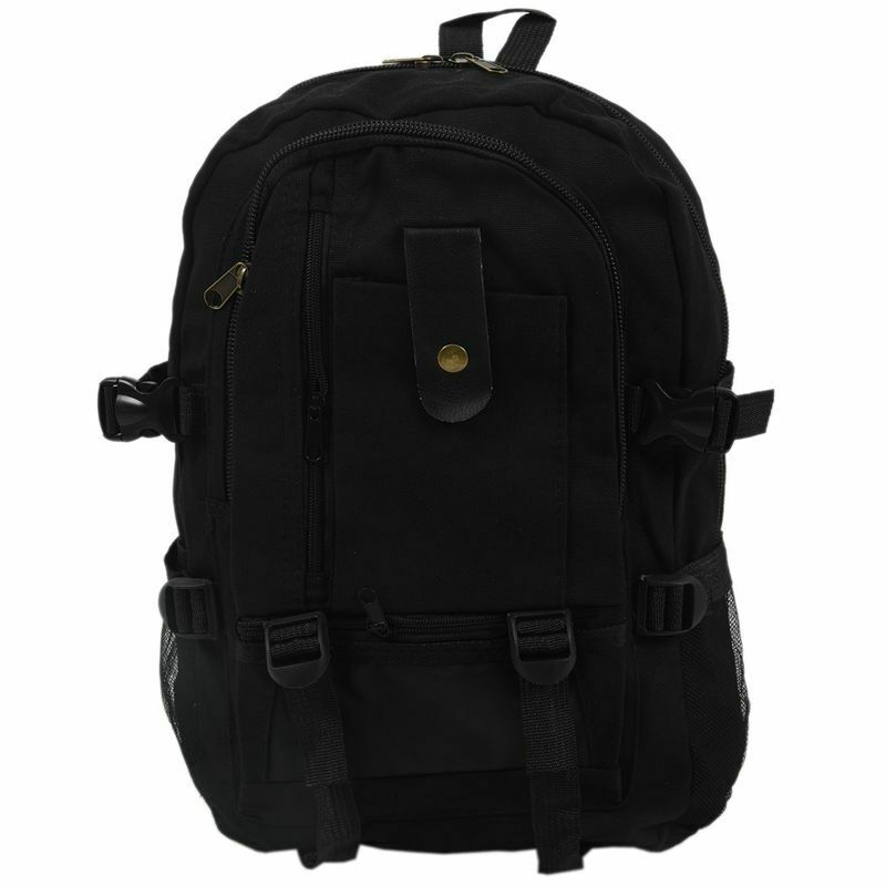 male Retro Leisure tourism canvas backpack black M1P2