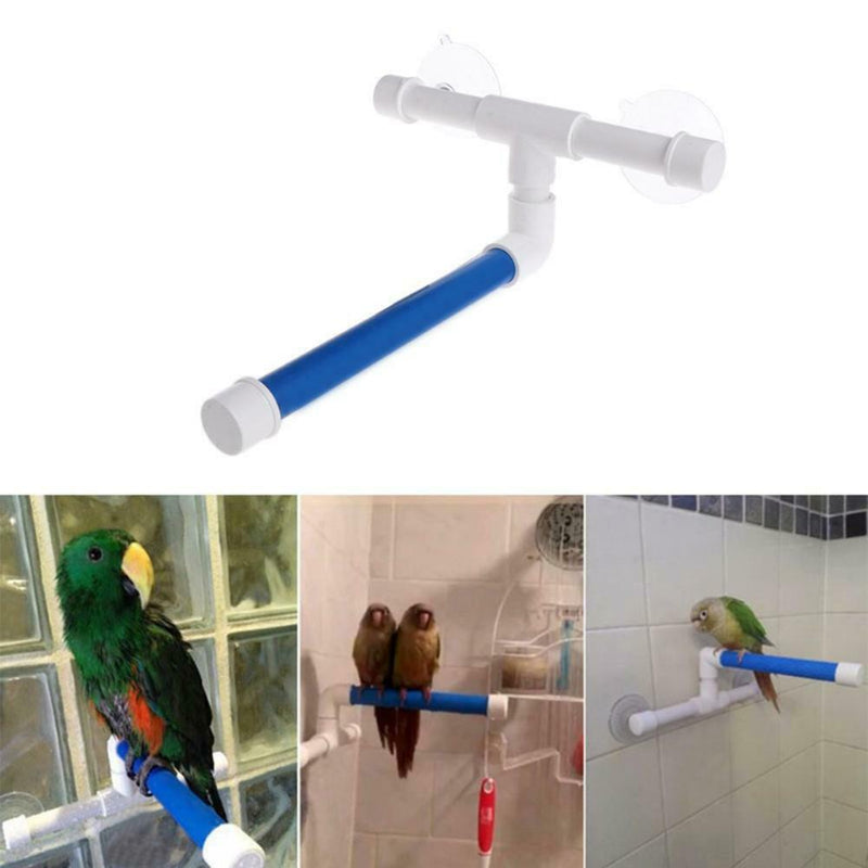 Pet Parrot Bird Standing Platform Rack Wall Shelf Bath Shower Stand Toys