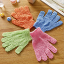 2x Exfoliating Body Scrub Gloves Shower Bath Mitt Loofah Skin Massage Sponge Hot