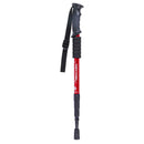 Trekking Pole 4 Sections Aluminum Telescopic Hiking Walking Cane (Red) A