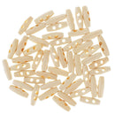 50Pcs Unpainted Wood Horn Sewing Button Coat Toggles 2 Holes 30 x 10mm