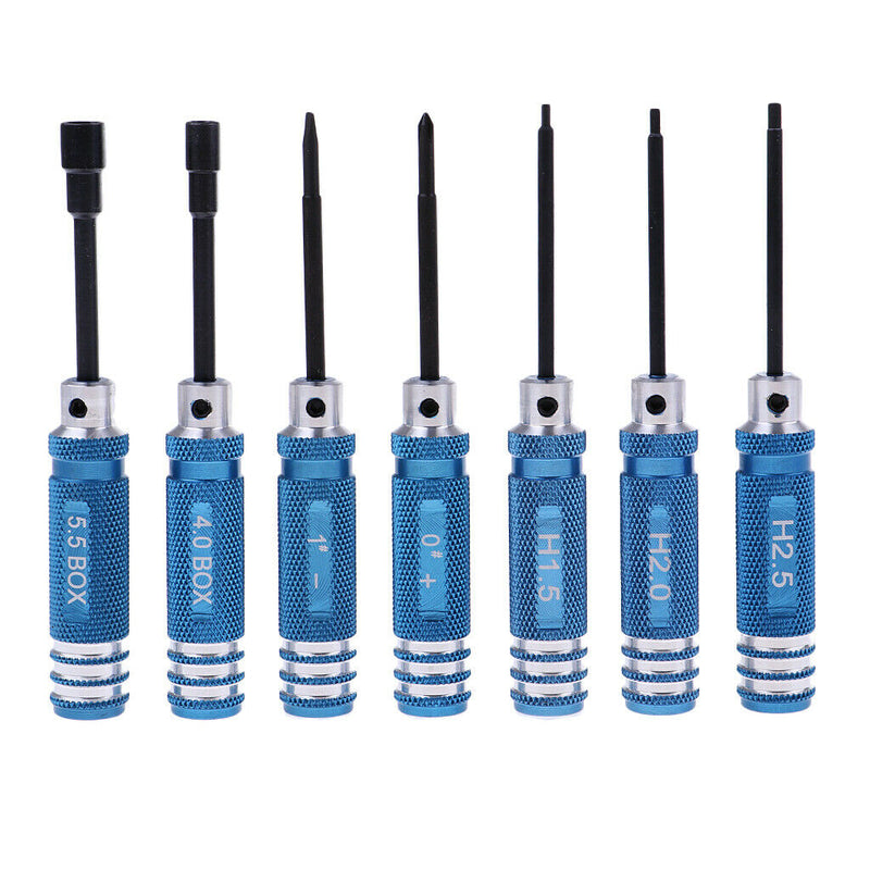 7 Pieces High Quality Screwdriver Set Screw Drivers Phillips Screwdriver Blue