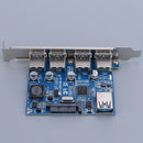Plastic+Metal PCI-E Express to USB 3.0 Controller Adapter Expansion Card