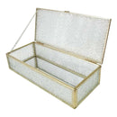 Glass Desk Jewelry Organizer Holder Cosmetics Nail File Keepsake Display Box