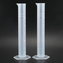 2pcs 50ml Transparent Plastic Graduated Cylinder Lab Measuring Cup