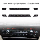 14pcs Button Key Caps Repair Kit A/C Heater Switch for BMW 5/6/7 Series A