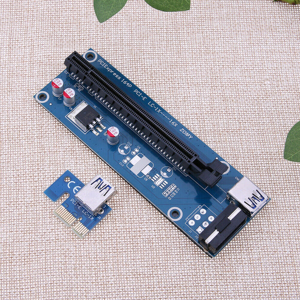 1.97ft USB 3.0 PCI-E 1X to 16X Card Riser Extender Adapter (3 Capacitances) #gib