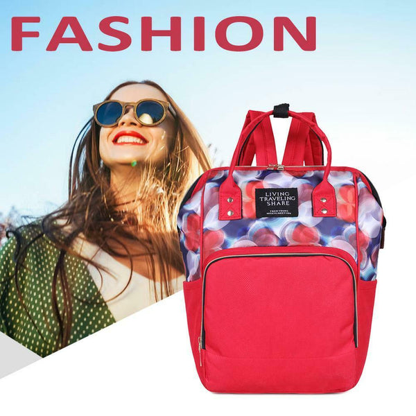 Oxford Backpacks Mummy Bags Women Large Capacity Rucksack (Watermelon Red) A#S