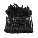15-20cm Black Feather Fringe Trim Sewing Edge Crafts Garment Decors 2m