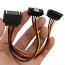 15 Pin IDE Male Molex to Dual SATA Y Splitter 2 Port Female Power Adapters Cable