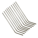 10 Pieces Reusable Metal Drinking Straws / Stainless Steel Straw - Curved