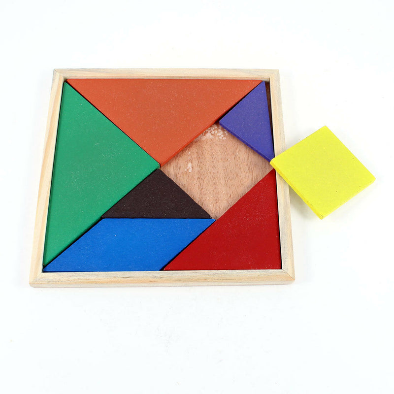 Funny Wooden Tangram Brain Teaser Puzzle Educational Developmental Kids Toy3C
