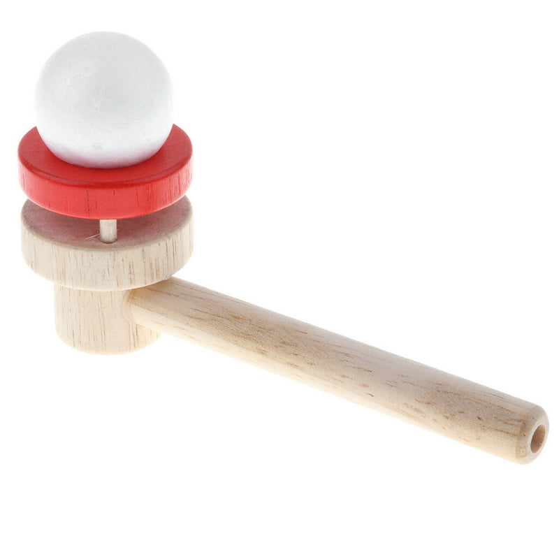 Classic Wooden Game Floating Ball Blow Pipe & Balls Blowing Educational Toys