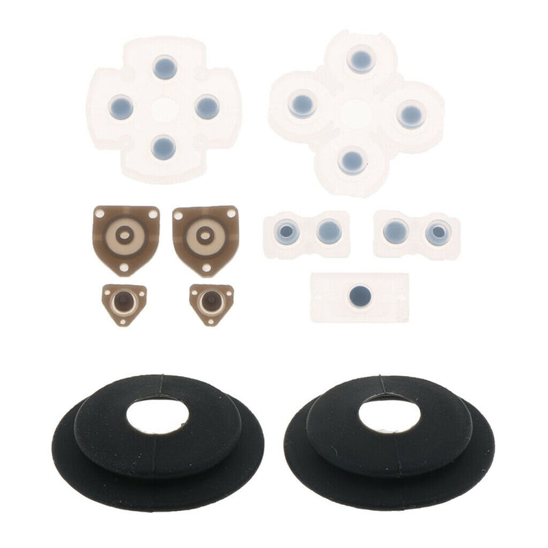 1 Set Button Conductive Rubber Pad for Sony PS4 w/ 2x Aim Assistance Ring
