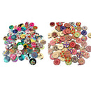 200pcs DIY Assorted 2 Holes Wood Buttons for Sewing Scrapbooking Crafts 20mm