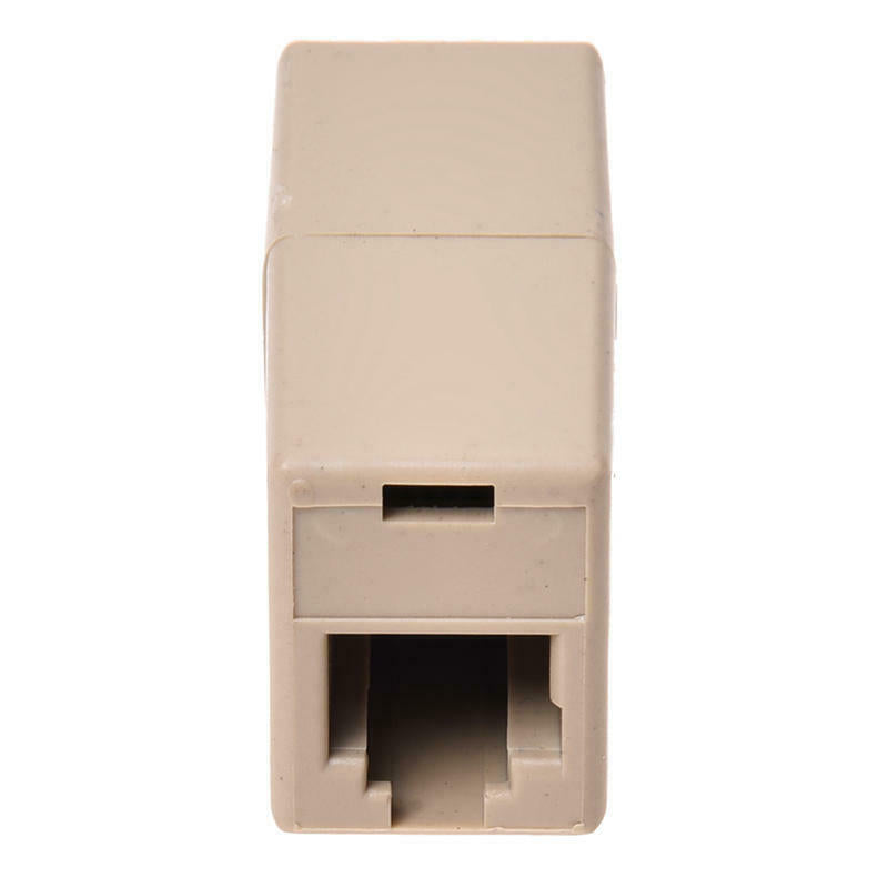 6P4C RJ11 Female/Female Coupler of Phone Cord Adapter Beige N2G1
