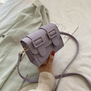 Hit Color Leather Crossbody Bags Women Small Shoulder Pouch (Light Purple)