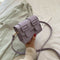 Hit Color Leather Crossbody Bags Women Small Shoulder Pouch (Light Purple)